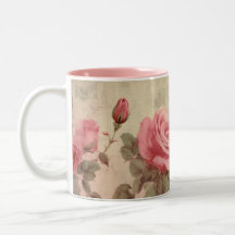Vintage Rosa ros Mugg