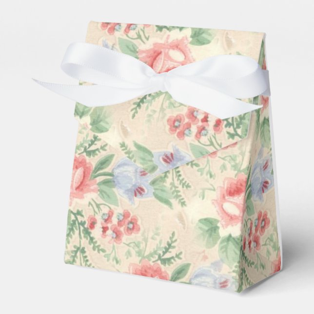 Vintage Rosa ros och Blå blomman Mönster Presentaskar (Framsidan Sidan)