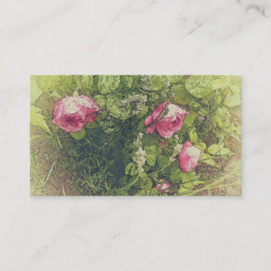 Vintage rosa ros och lavender Romantic Blommigt Visitkort