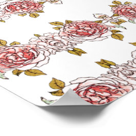 Vintage Rosa ros Poster