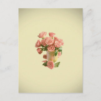 Vintage Rosa ros. Retro Flowers Vykort