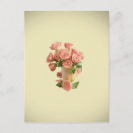 Vintage Rosa ros. Retro Flowers Vykort
