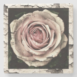 Vintage Rosa ros Stenunderlägg