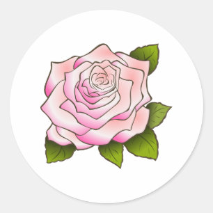 Vintage Rosa ros Stor Round-fästare för Teckning Runt Klistermärke