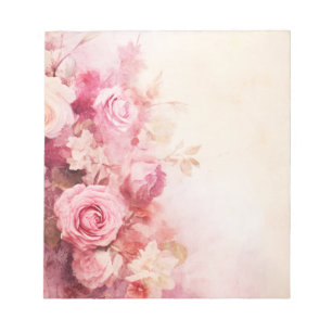 Vintage Rosa Rosor Anteckningsblock