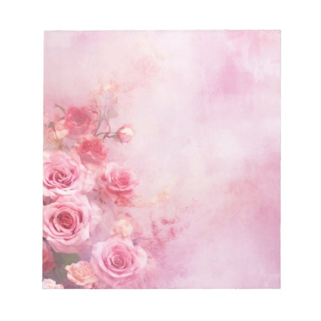 Vintage Rosa Rosor Anteckningsblock (Framsida)