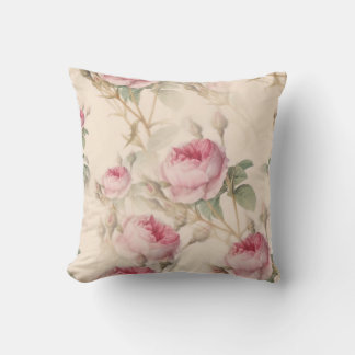 Vintage Rosa Rosor Botanisk Kudd Kudde