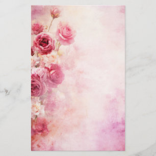 Vintage Rosa Rosor Brevpapper