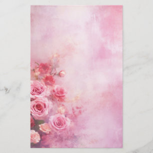 Vintage Rosa Rosor Brevpapper