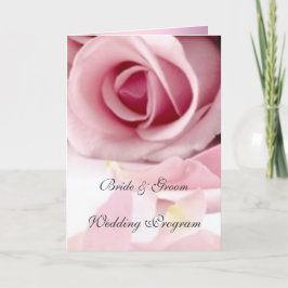 Vintage Rosa Rosor Bröllopsprogram Program
