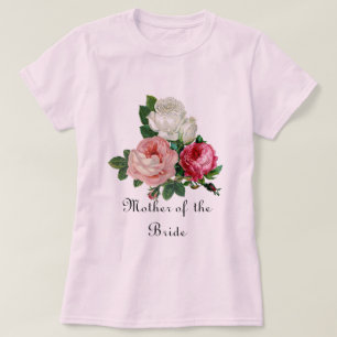 Vintage Rosa Rosor Brudens Mor Blomma T Shirt