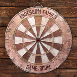Vintage Rosa Rustic Darttavla<br><div class="desc">En vintage stil rosa och brunmetallskartong. Designad av Blackberry Boulevard.</div>