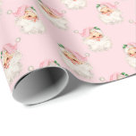 Vintage Rosa Santa på Rosa Wrapping Papper Presentpapper<br><div class="desc">Den sötaste lilla Rosa vintagen Santas på rosa. Perfekt för stilar och älskare till julhelgen!</div>