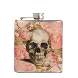 Vintage Rosa Skull Collage Fickplunta