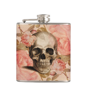 Vintage Rosa Skull Collage Fickplunta