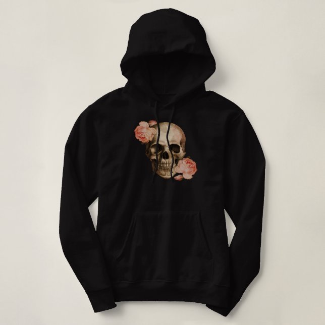 Vintage Rosa Skull Collage Tee (Design framsida)