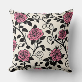 Vintage Rosa stilized Ro Kudde