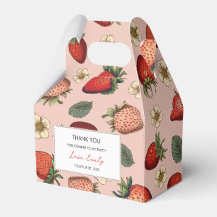 Vintage Rosa Strawberry Mönster Favoritbox Presentaskar
