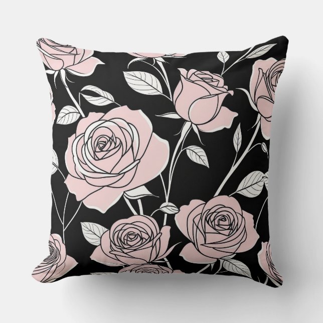 Vintage Rosa Stylized Ro Kudde (Framsida)