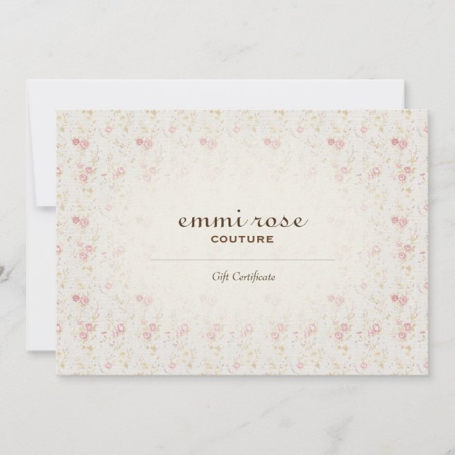 Vintage Rosa Tiny Ro Print Gift Certificate (Framsida)