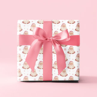 Vintage Rosa Tomte Retro Jul Snöflinga Presentpapper