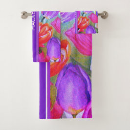 Vintage Rosa Tulip Watercolor Blommigt