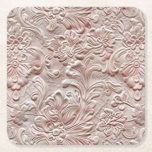 Vintage rosa, verktygsläder underlägg papper kvadrat