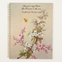 Vintage Rosa White Blommar Butterfly Quote