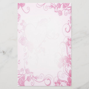 Vintage Rosa & White Bröllop Stationery Brevpapper