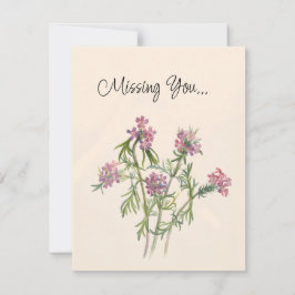 Vintage Rosa Wildblommor Botanical Watercolor Anteckningskort