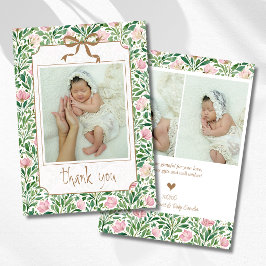 Vintage rosabruna vildrosor baby foto tack meddelande