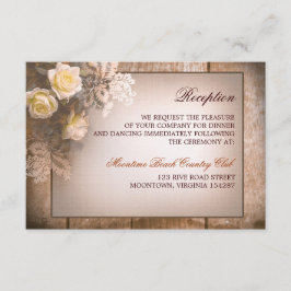 vintage rosbröllopsreception design tilläggskort