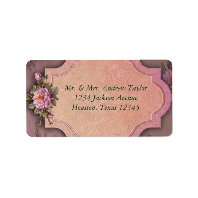 Vintage Rose-adressetiketter Adressetikett (Framsidan)