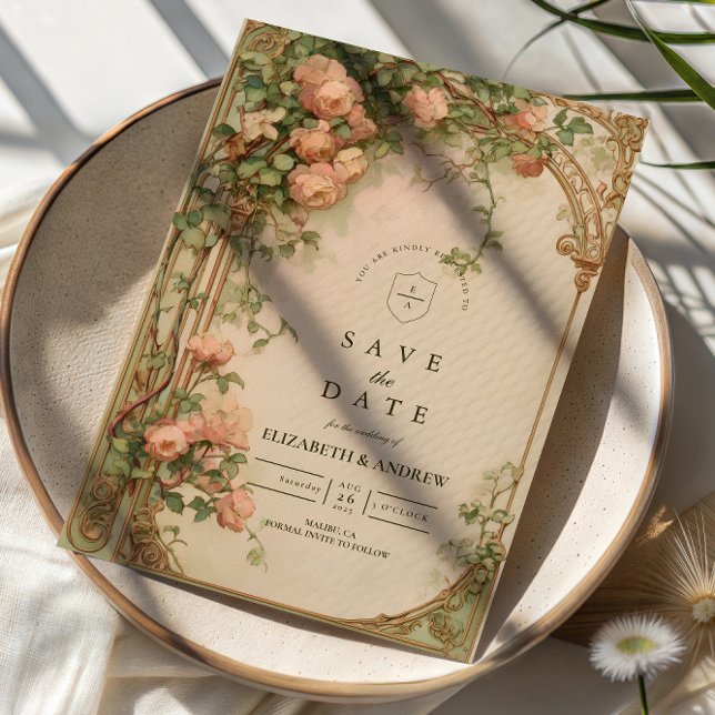 Vintage Rose Arch Wedding Spara Datumet (Skapare uppladdad)
