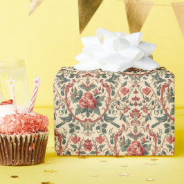 Vintage Rose & Bird Pattern Romantic Art Nouveau Presentpapper