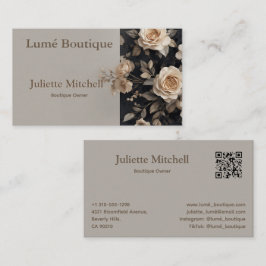 Vintage Rose Blommig Elegant Butik Visitenkort Visitkort