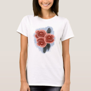 Vintage Rose Blommig Konst Romantisk Botanisk T Shirt