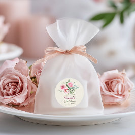 Vintage Rose Bröllopsduschpapper med Anpassning Runt Klistermärke