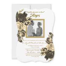 Vintage Rose Bröllopsjubileum - 50-års Guld