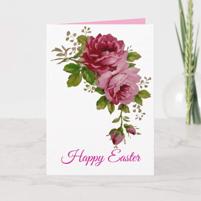 Vintage Rose Elegance Helgkort (Framsida)