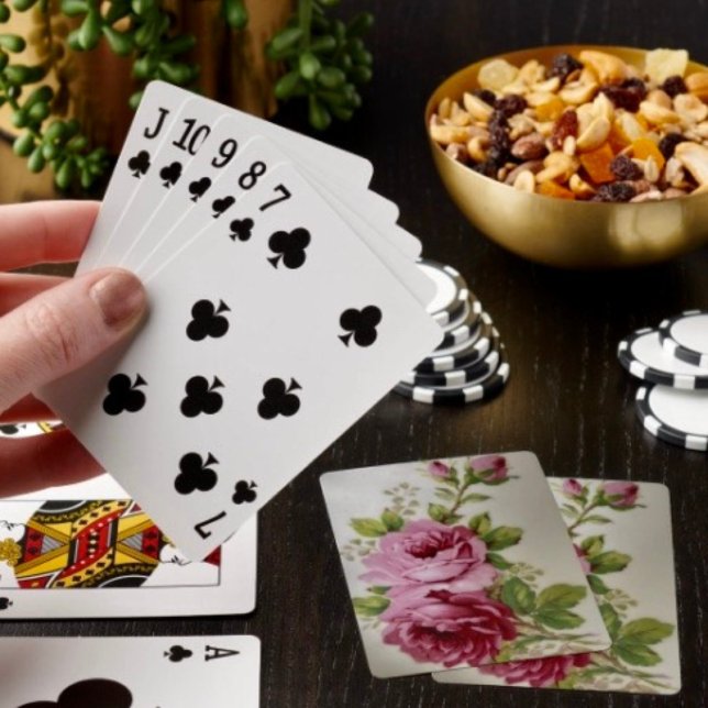 Vintage Rose Elegans Casinokort (Poker cards easy to shuffle, smooth card stock. Dimensions: 2.5" x 3.5”. )
