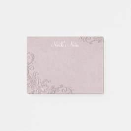 Vintage Rose Glam Präglad Look Personlig Post-it Block