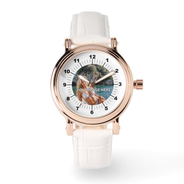 VINTAGE! 🌸 Rose Gold White Watch Armbandsur (Framsida)