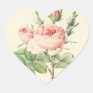 Vintage Rose Hjärtdekal Hjärtformat Klistermärke