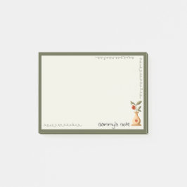 Vintage Rose in Vase, green border, Post-It Notes Block