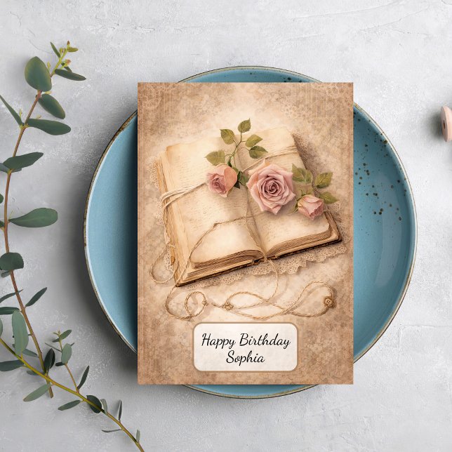 Vintage Rose Journal Kort (Skapare uppladdad)