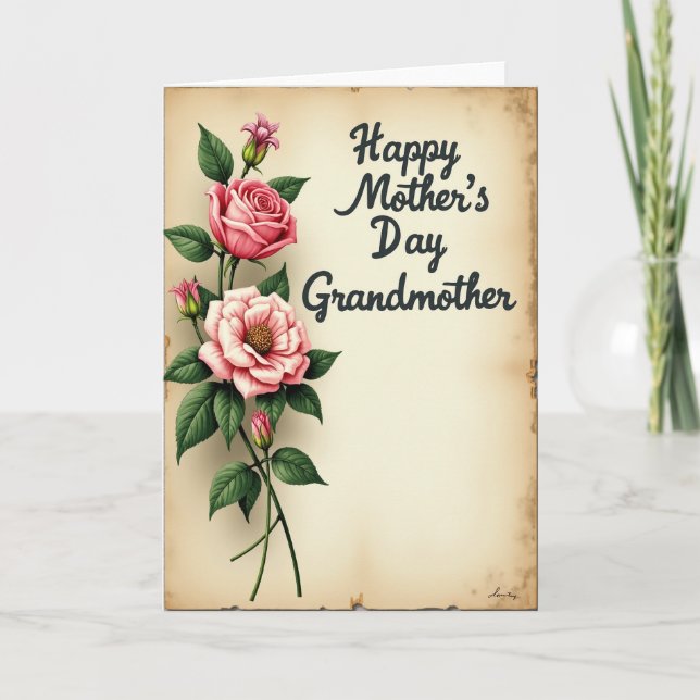Vintage Rose Moder Kort (Framsida)