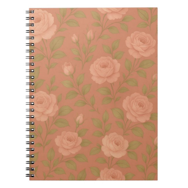 Vintage Rose Spiral Notebook Anteckningsbok (Framsidan)