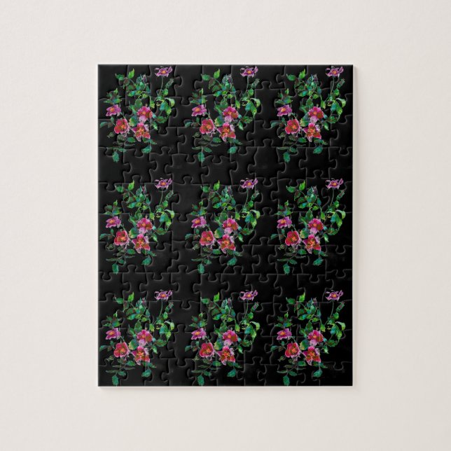 Vintage Rose svart Pussel (Vertikal)
