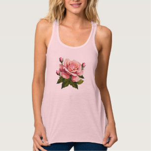 Vintage Rose Tank Linne Med Racerback